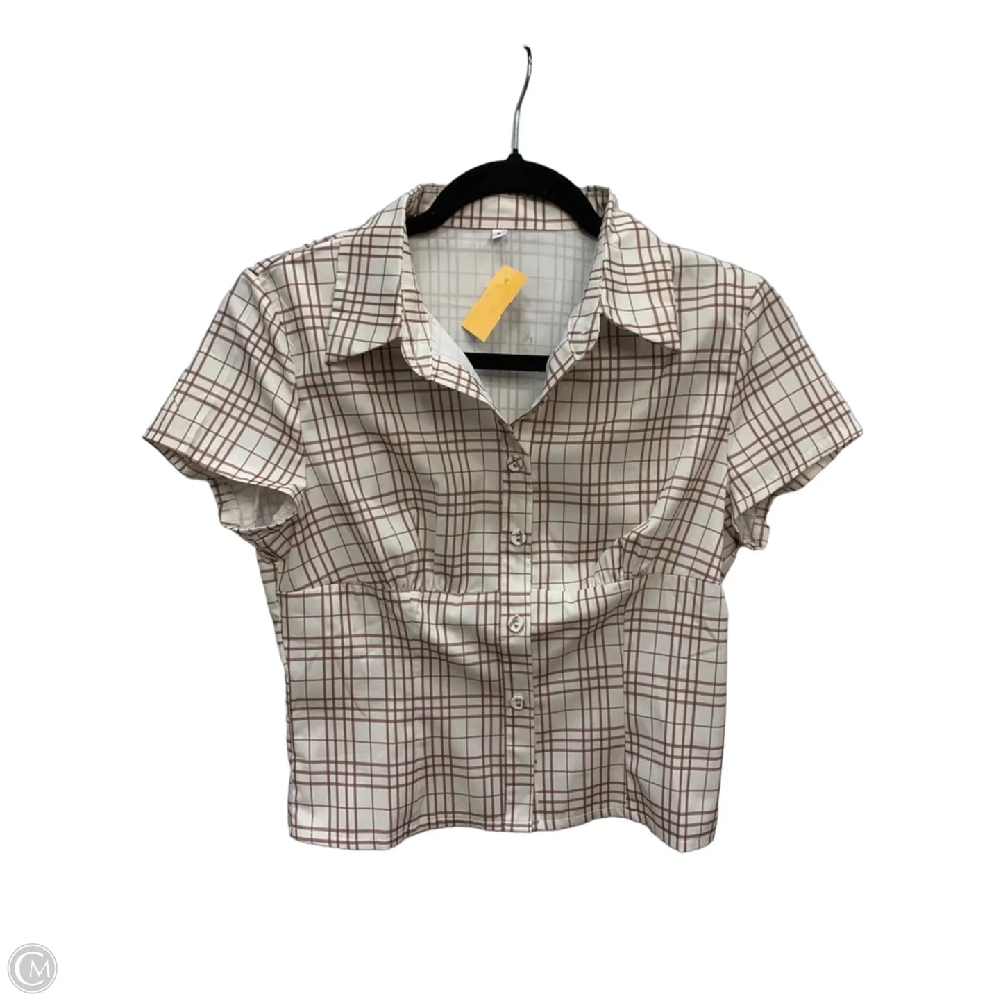 Top Short Sleeve By Clothes Mentor In Plaid Pattern, Size: S