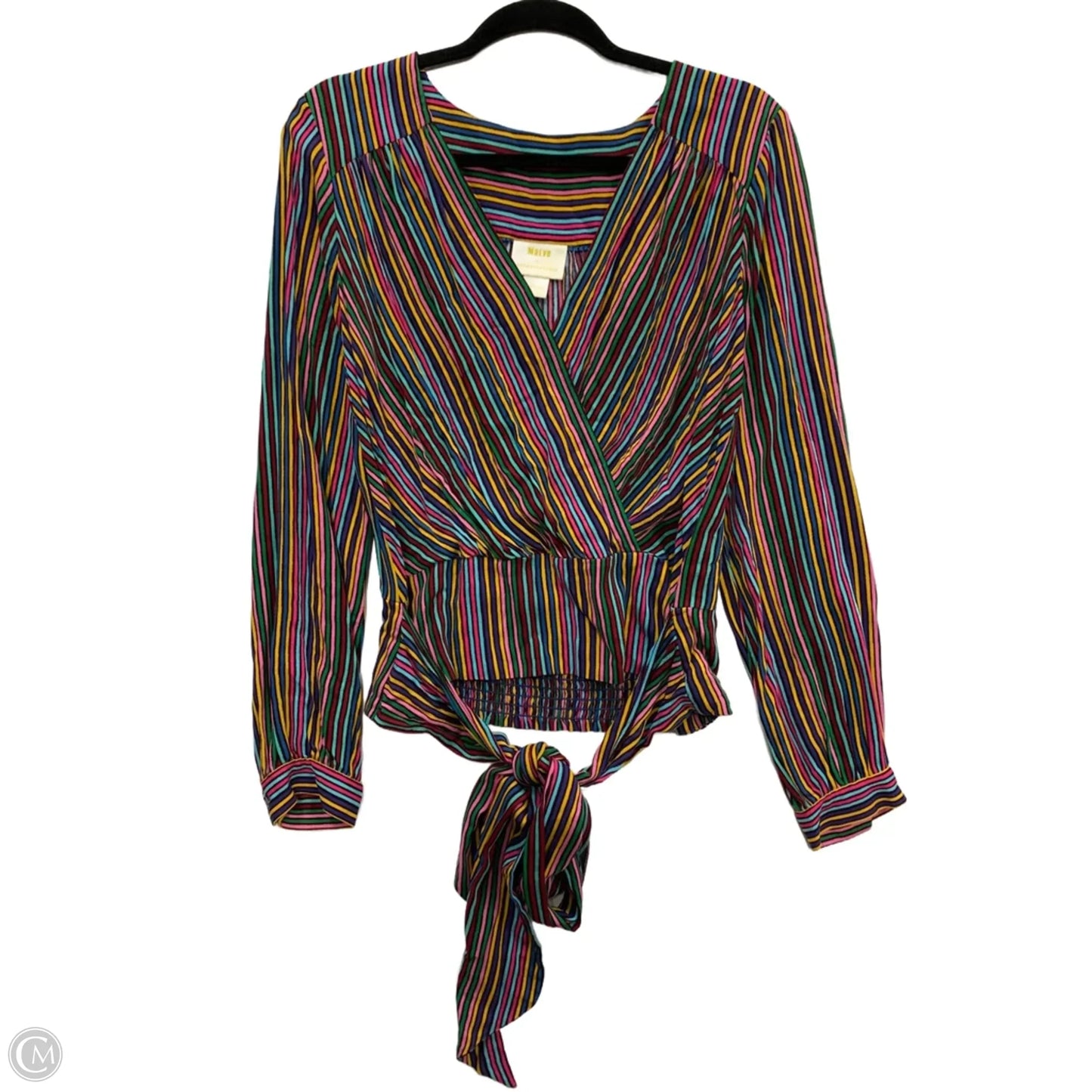 Top Long Sleeve By Maeve In Striped Pattern, Size: 8