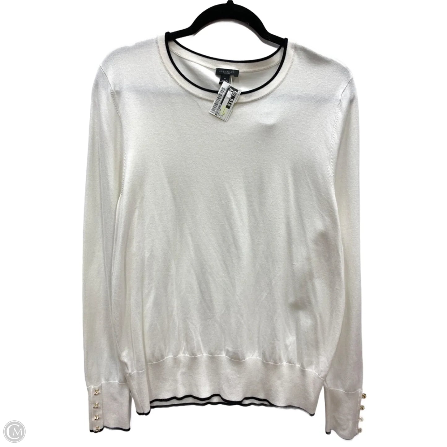 Sweater By Ann Taylor In White, Size: Xl
