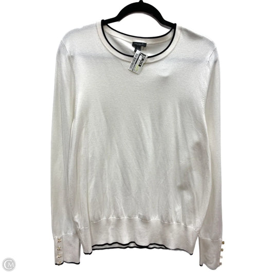 Sweater By Ann Taylor In White, Size: Xl