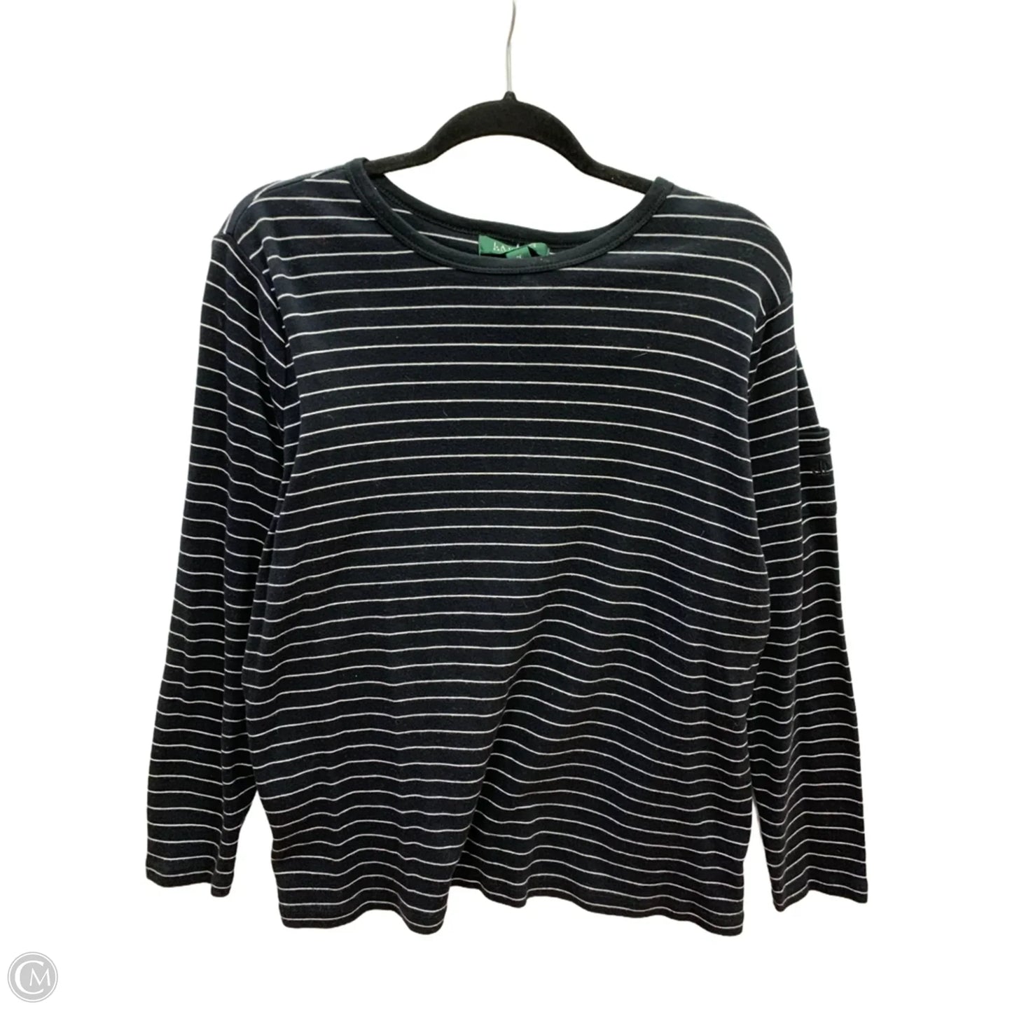 Top Long Sleeve By Lauren By Ralph Lauren In Striped Pattern, Size: 1x