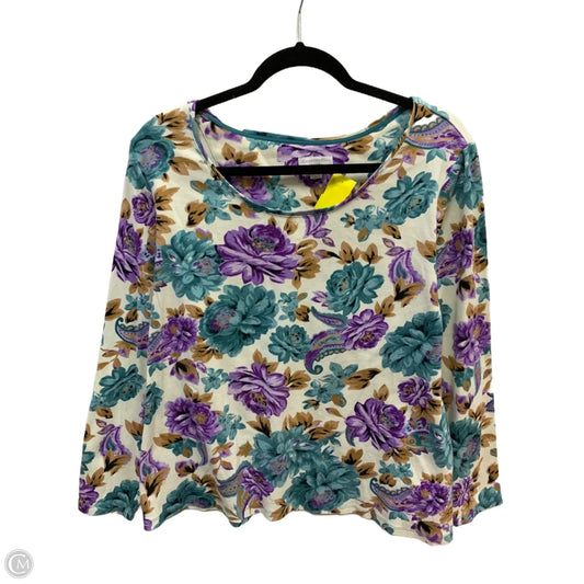 Top Long Sleeve By Charter Club In Multi-colored, Size: 1x