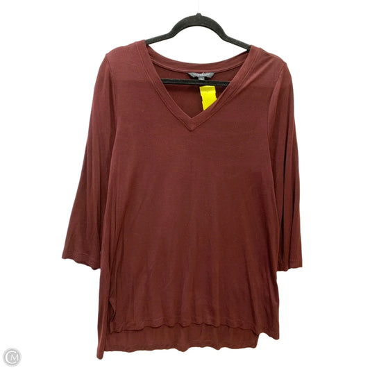 Top Long Sleeve Basic By Liverpool In Maroon, Size: L