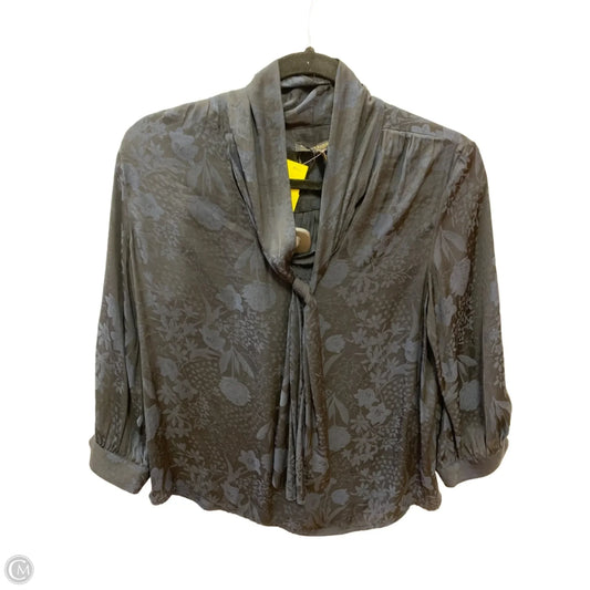 Blouse Long Sleeve By Banana Republic In Navy, Size: Mp