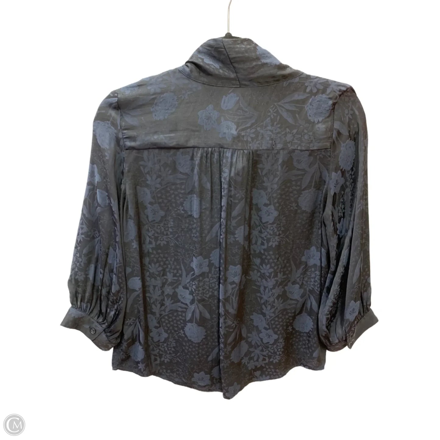 Blouse Long Sleeve By Banana Republic In Navy, Size: Mp