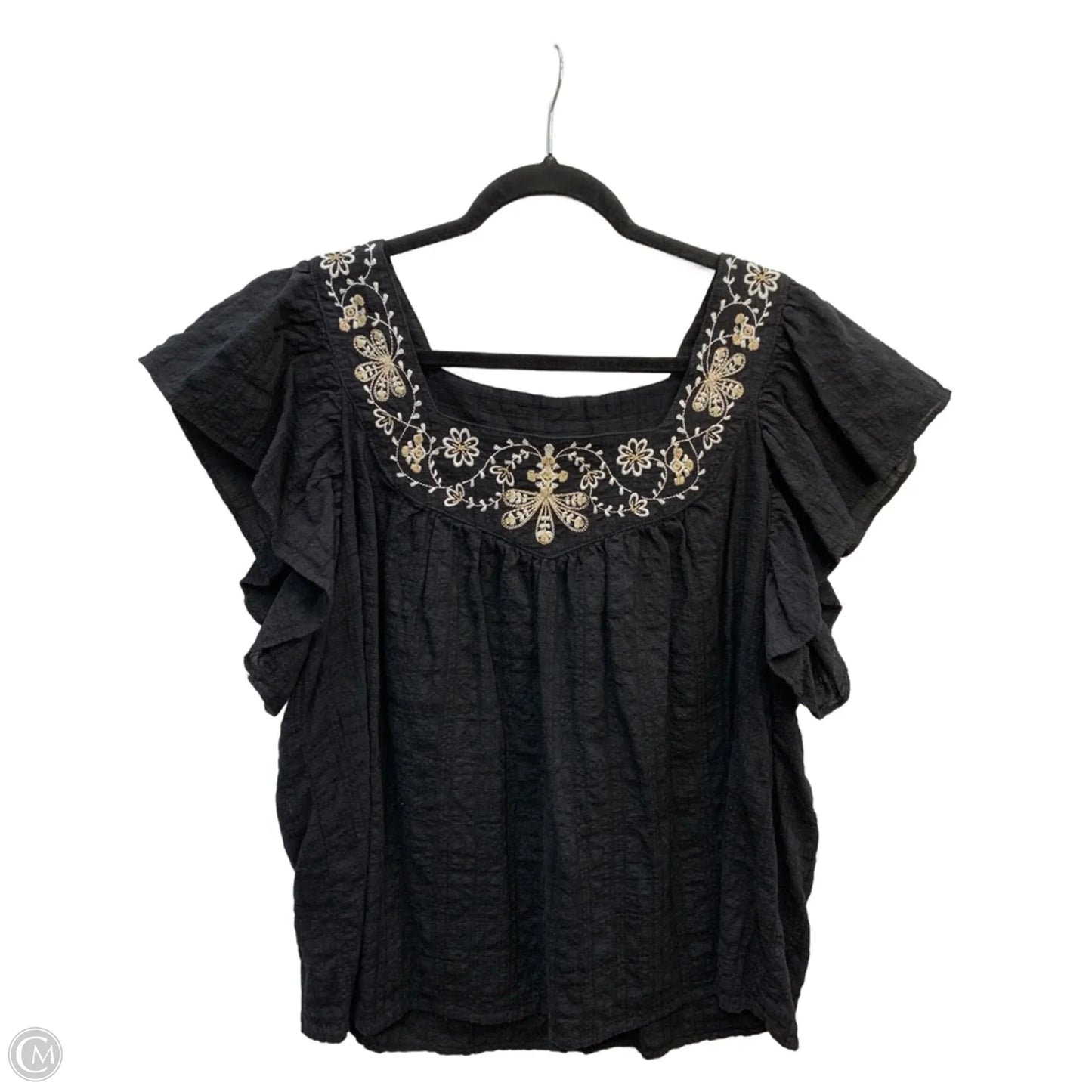 Top Short Sleeve By Max Studio In Black, Size: Xl