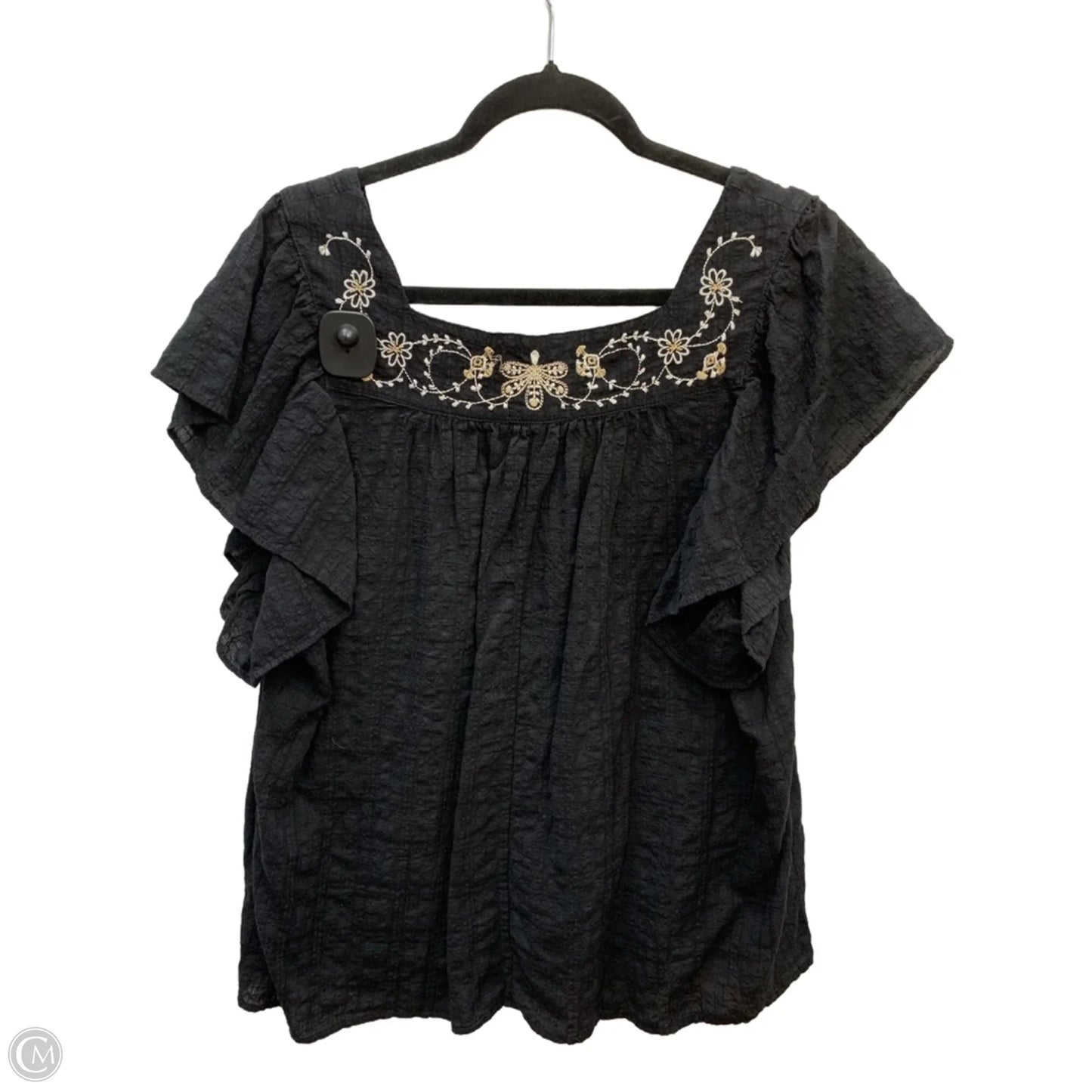 Top Short Sleeve By Max Studio In Black, Size: Xl