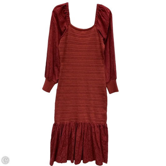 Dress Casual Maxi By Anthropologie In Maroon, Size: L