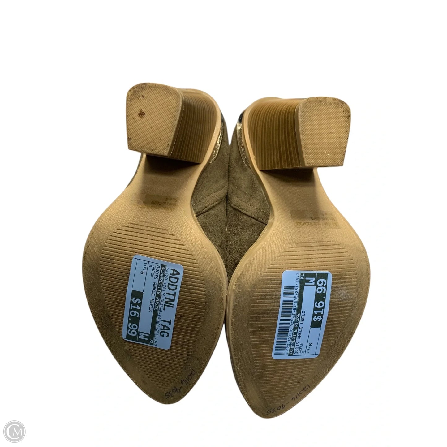 Boots Ankle Heels By Charlotte Russe In Green, Size: 6