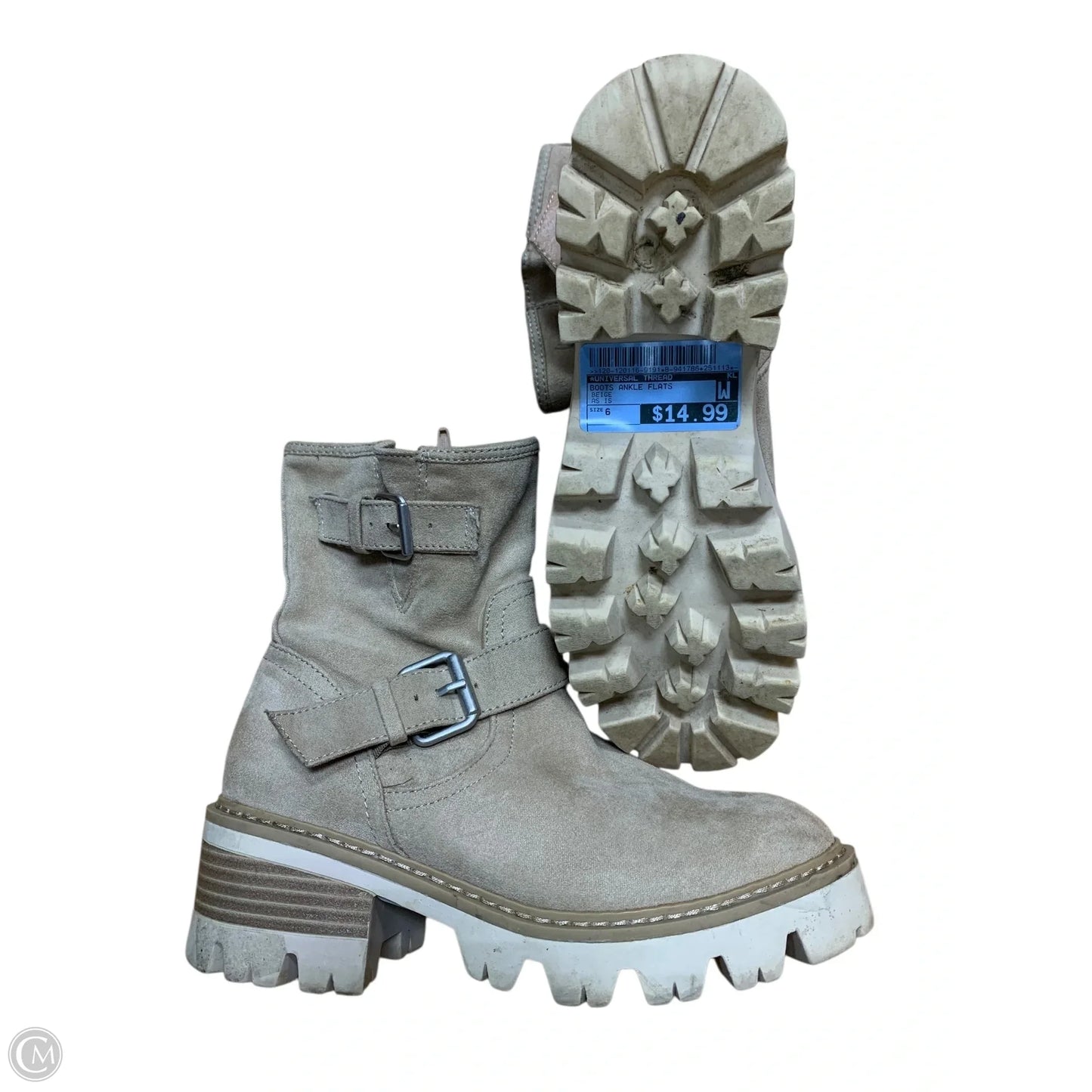 Boots Ankle Flats By Universal Thread In Beige, Size: 6