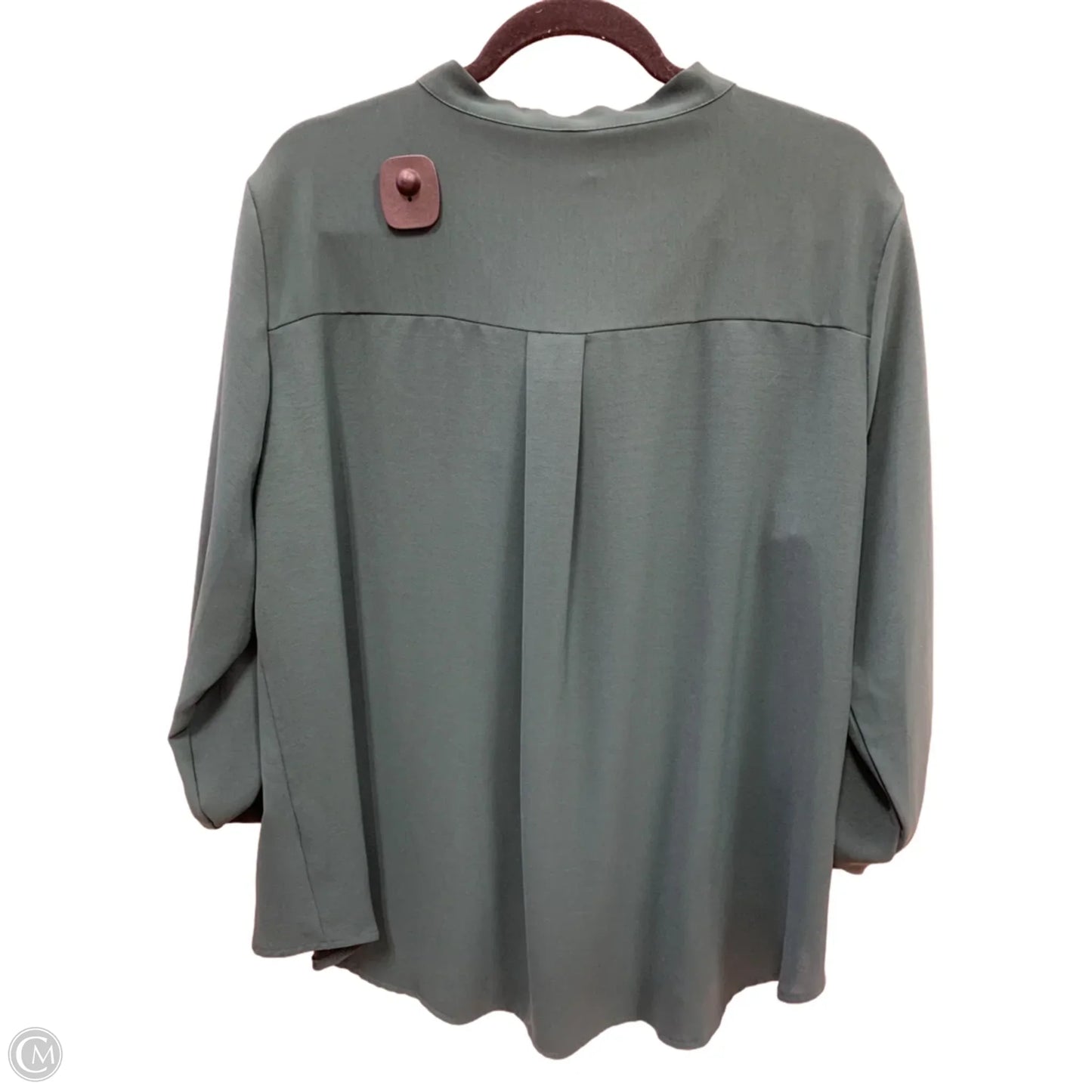 Blouse Long Sleeve By Clothes Mentor In Green, Size: 2x