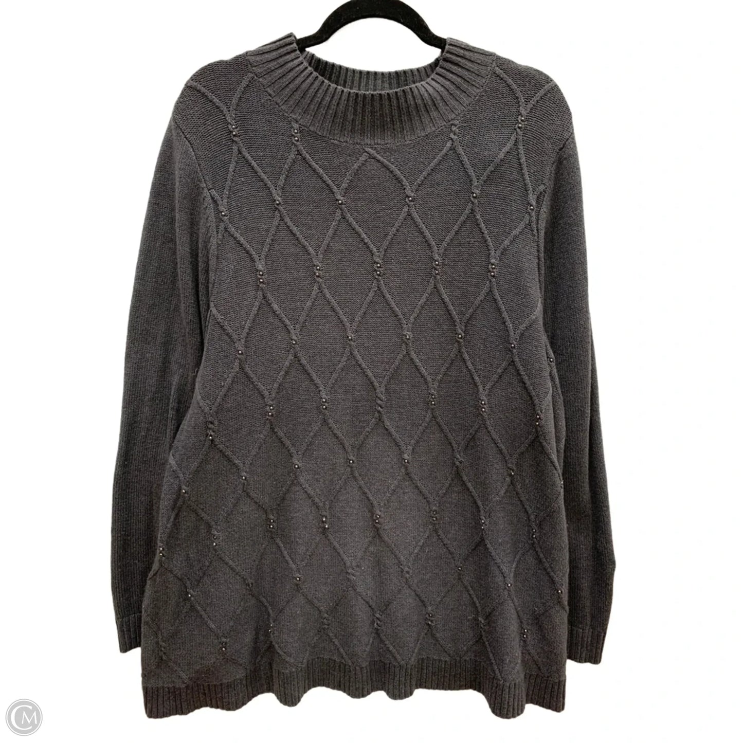 Sweater By Karen Scott In Grey, Size: 2x