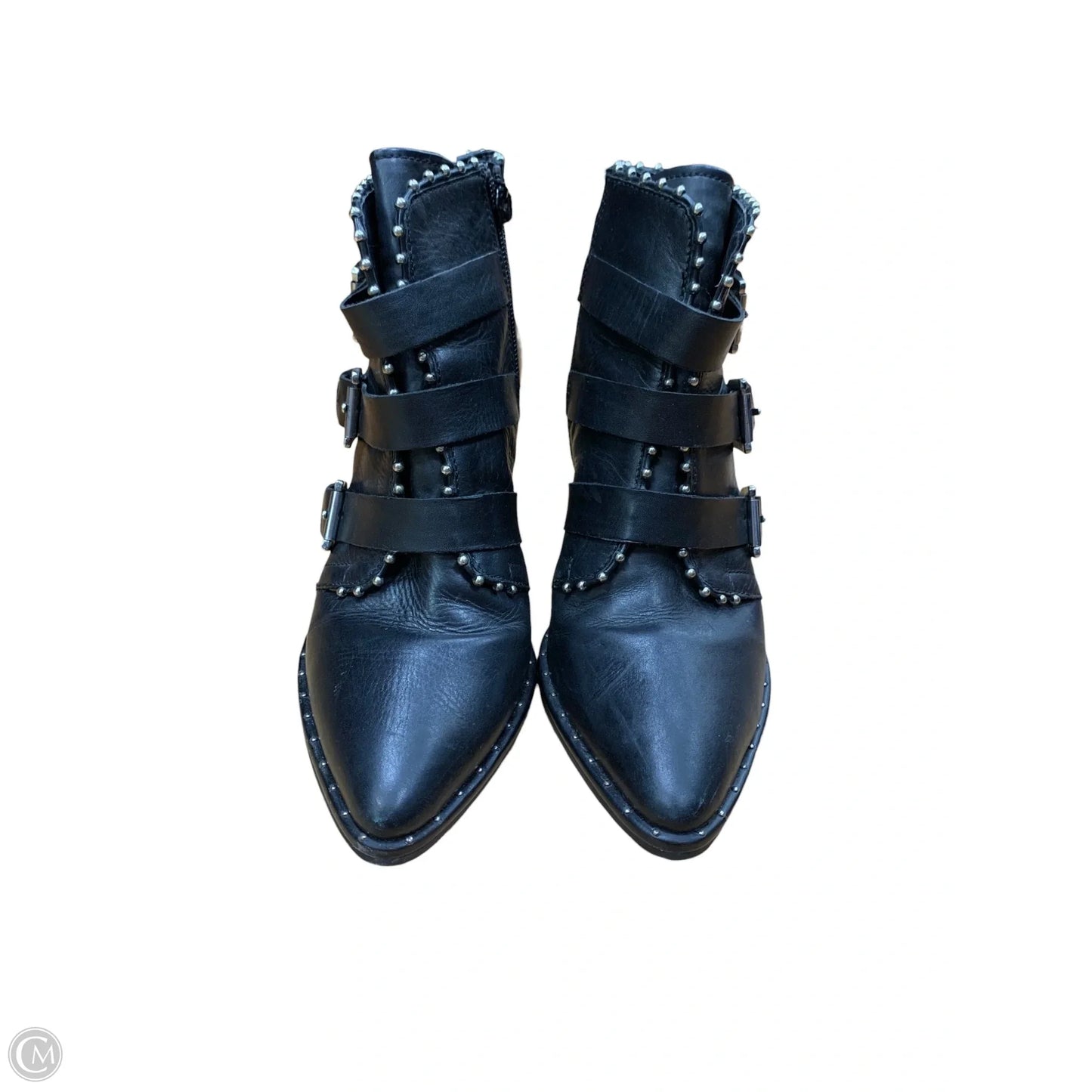 Boots Ankle Heels By Steve Madden In Blue & Silver, Size: 7.5