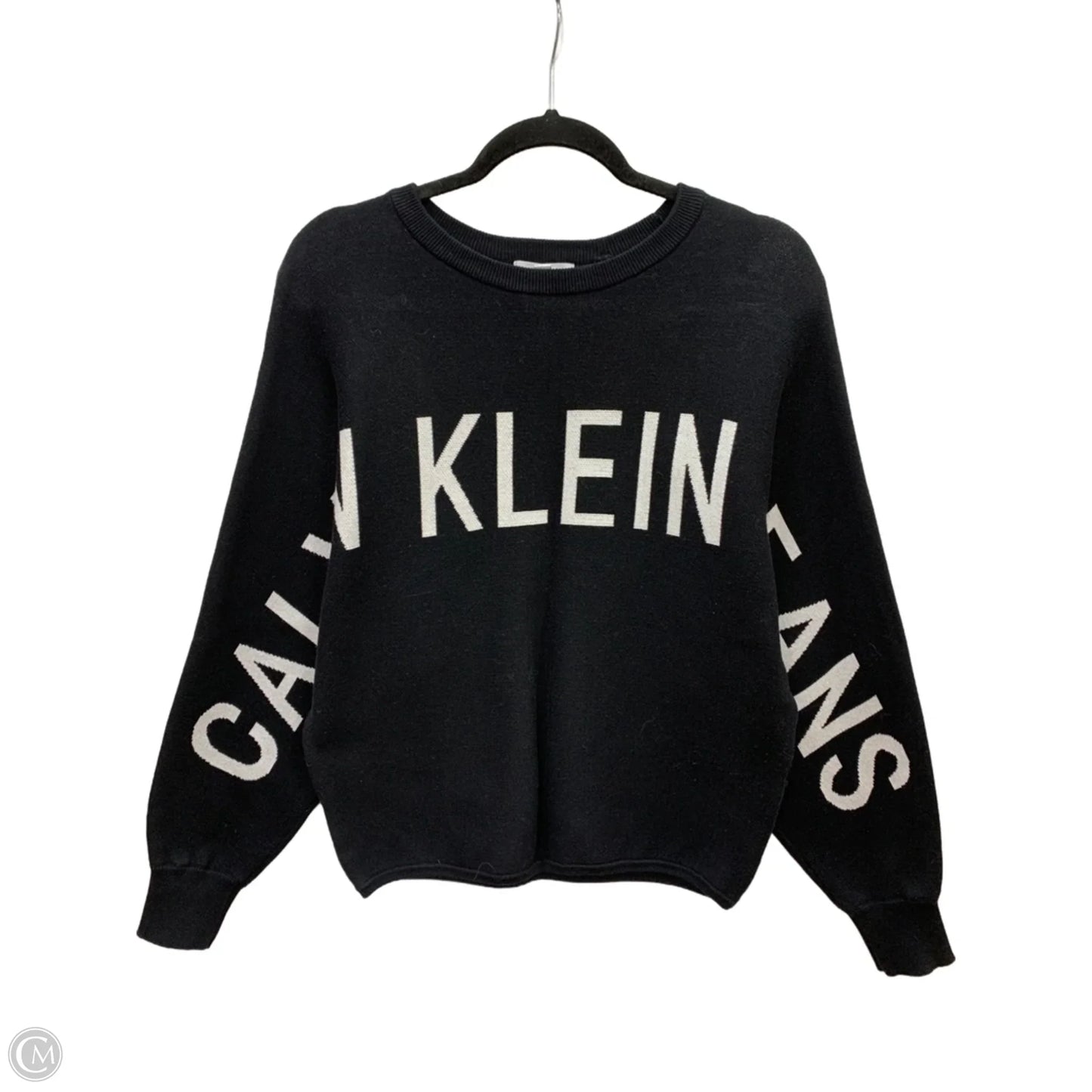 Sweater By Calvin Klein In Black & White, Size: S