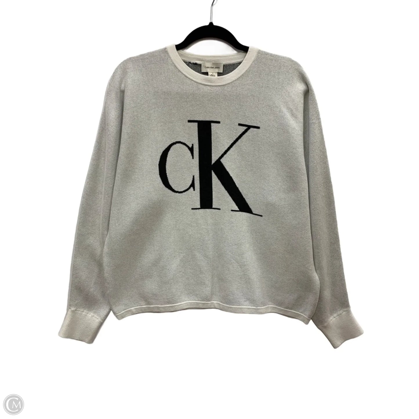 Sweater By Calvin Klein In Black & White, Size: M