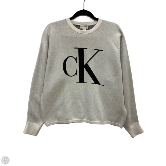 Sweater By Calvin Klein In Black & White, Size: M