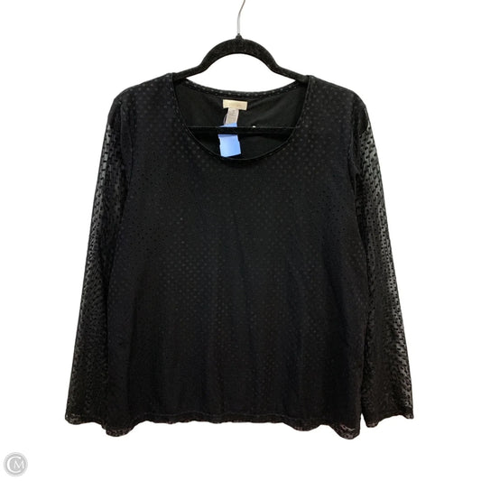 Top Long Sleeve By Chicos In Black, Size: 16