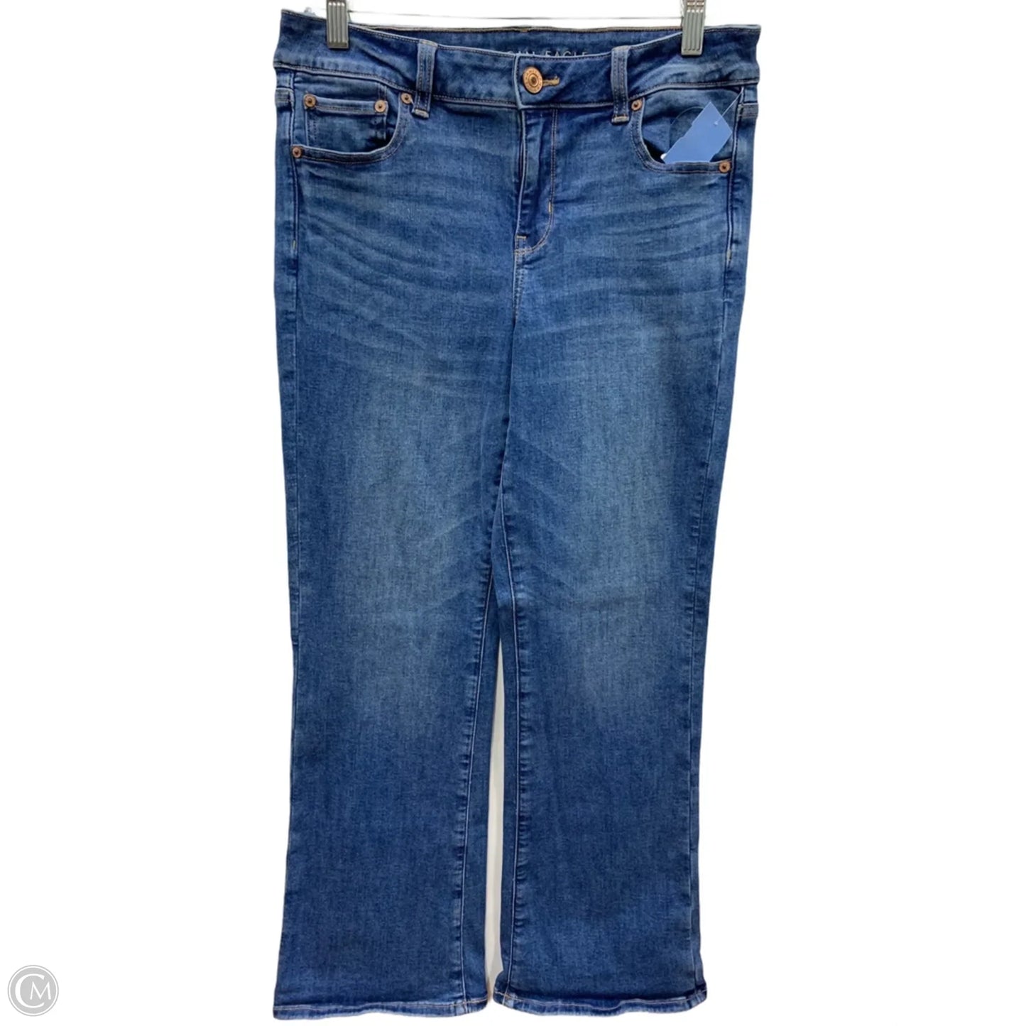 Jeans Straight By American Eagle In Blue Denim, Size: 10
