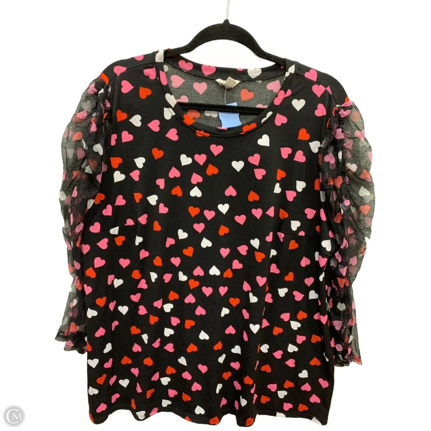 Top Long Sleeve By Cato In Black, Size: 2x