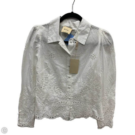 Top Long Sleeve By Elie Tahari In White, Size: S