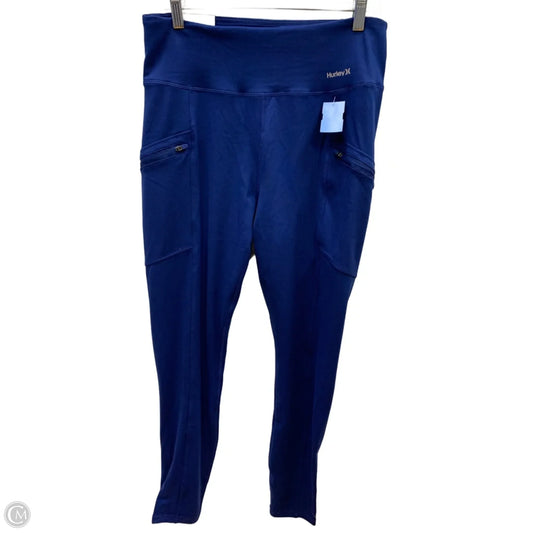Athletic Leggings By Hurley In Blue, Size: L