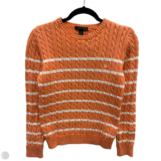 Sweater By Lauren By Ralph Lauren In Peach, Size: M