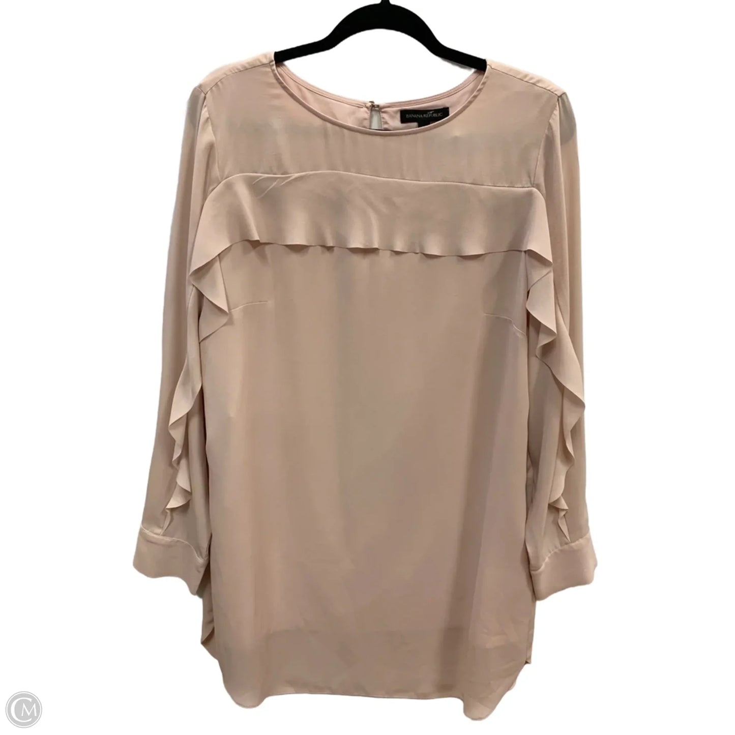 Blouse Long Sleeve By Banana Republic In Pink, Size: 16