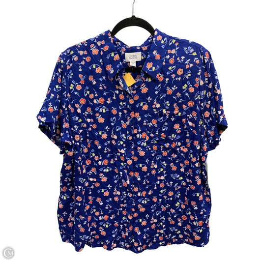 Top Short Sleeve By Croft And Barrow In Floral Print, Size: 1x