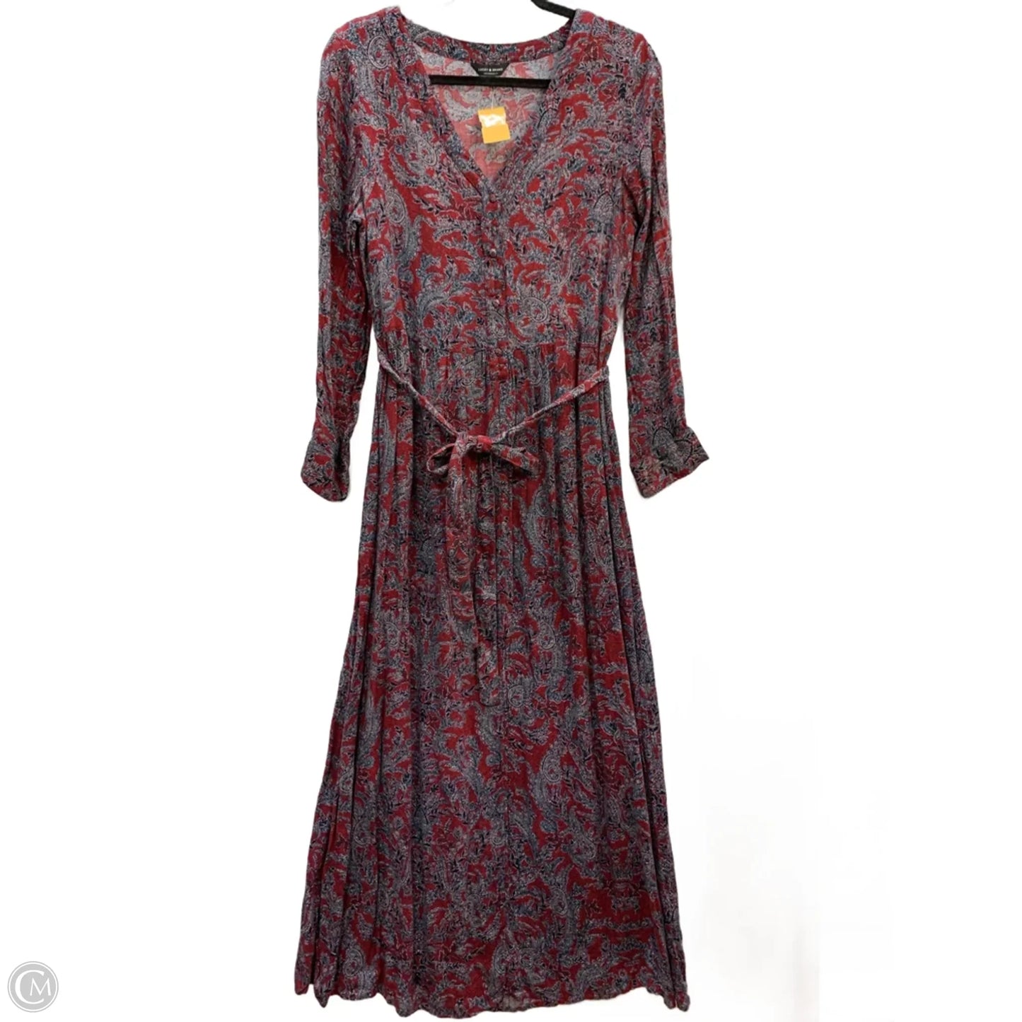 Dress Casual Maxi By Lucky Brand In Blue & Red, Size: L