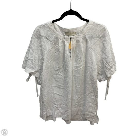 Top Short Sleeve By Loft In White, Size: L