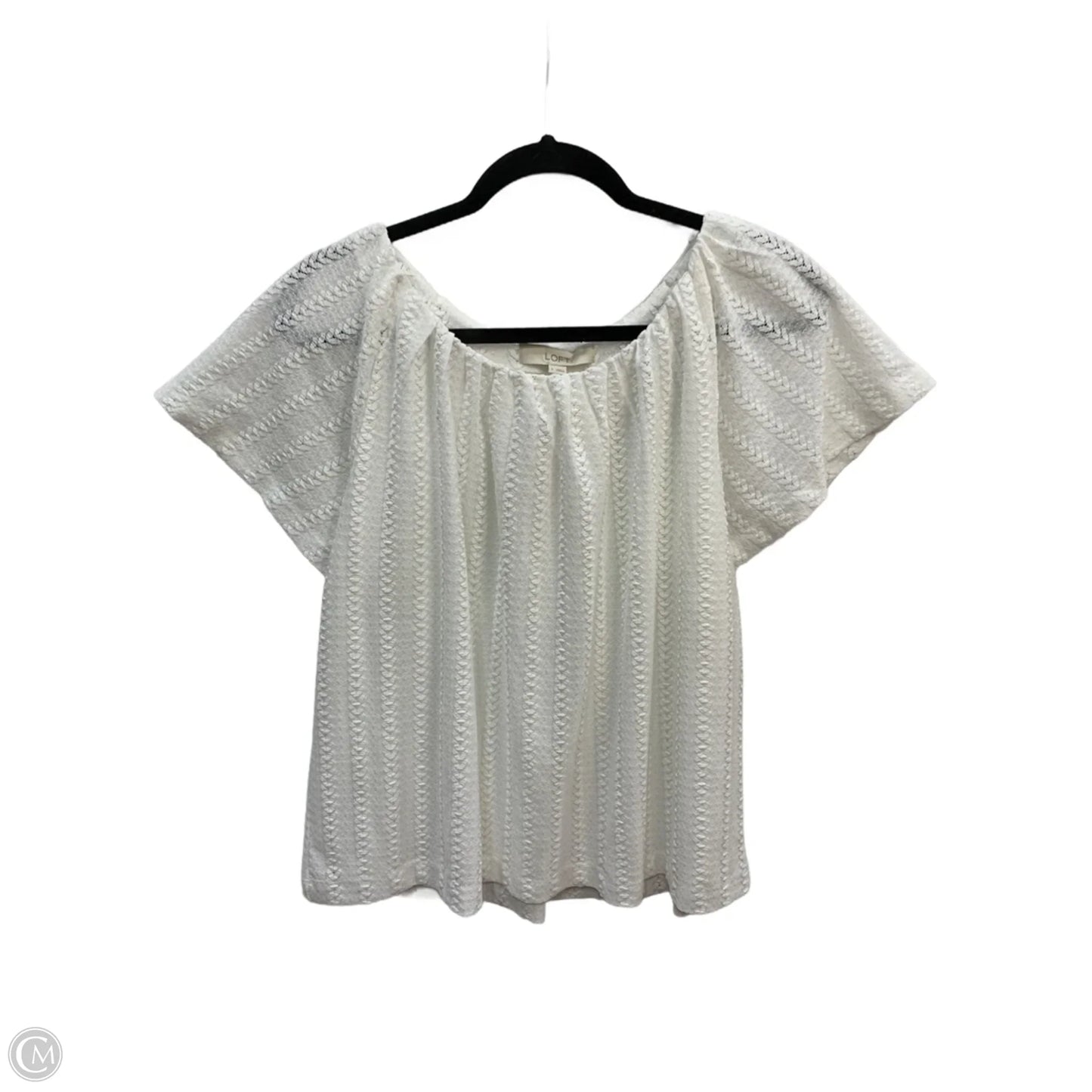 Top Short Sleeve By Loft In White, Size: L