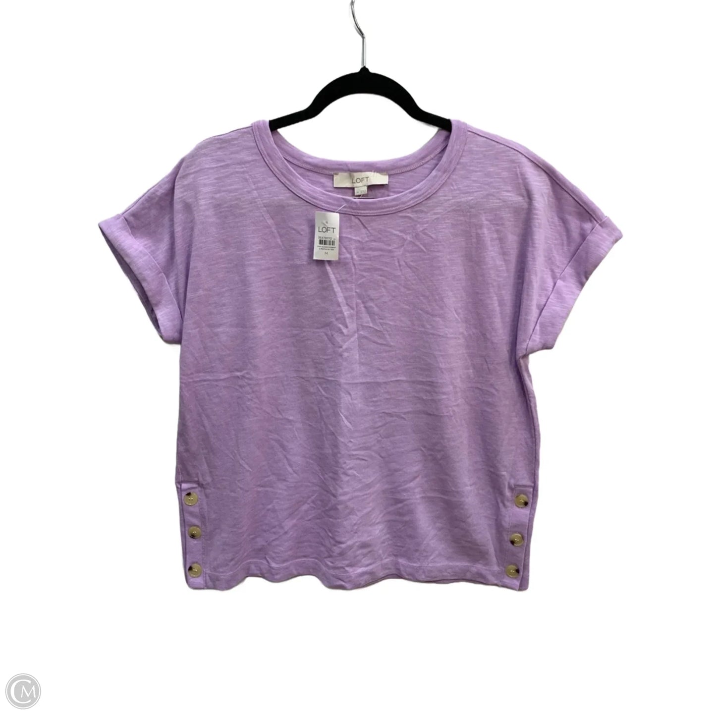 Top Short Sleeve By Loft In Purple, Size: M