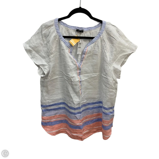 Top Short Sleeve By Talbots In White, Size: L