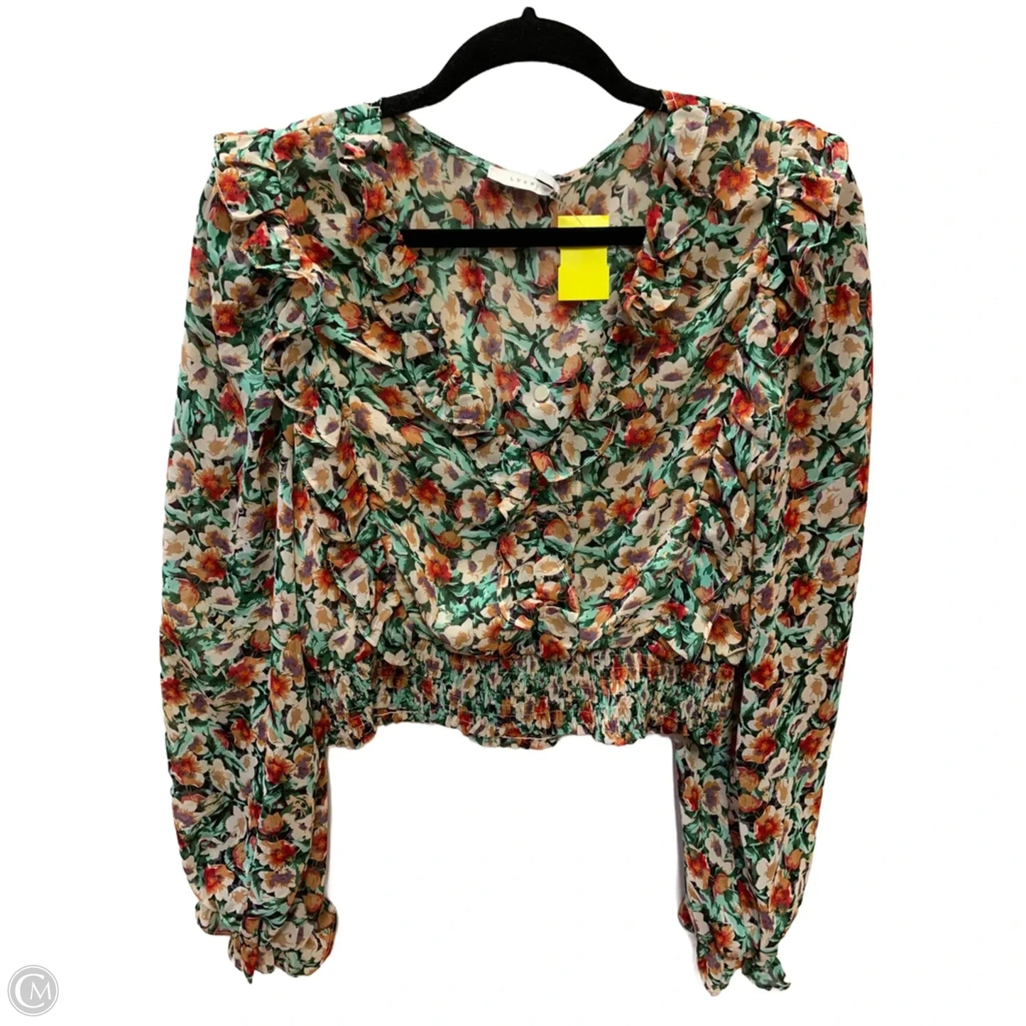 Blouse Long Sleeve By Lush In Floral Print, Size: M