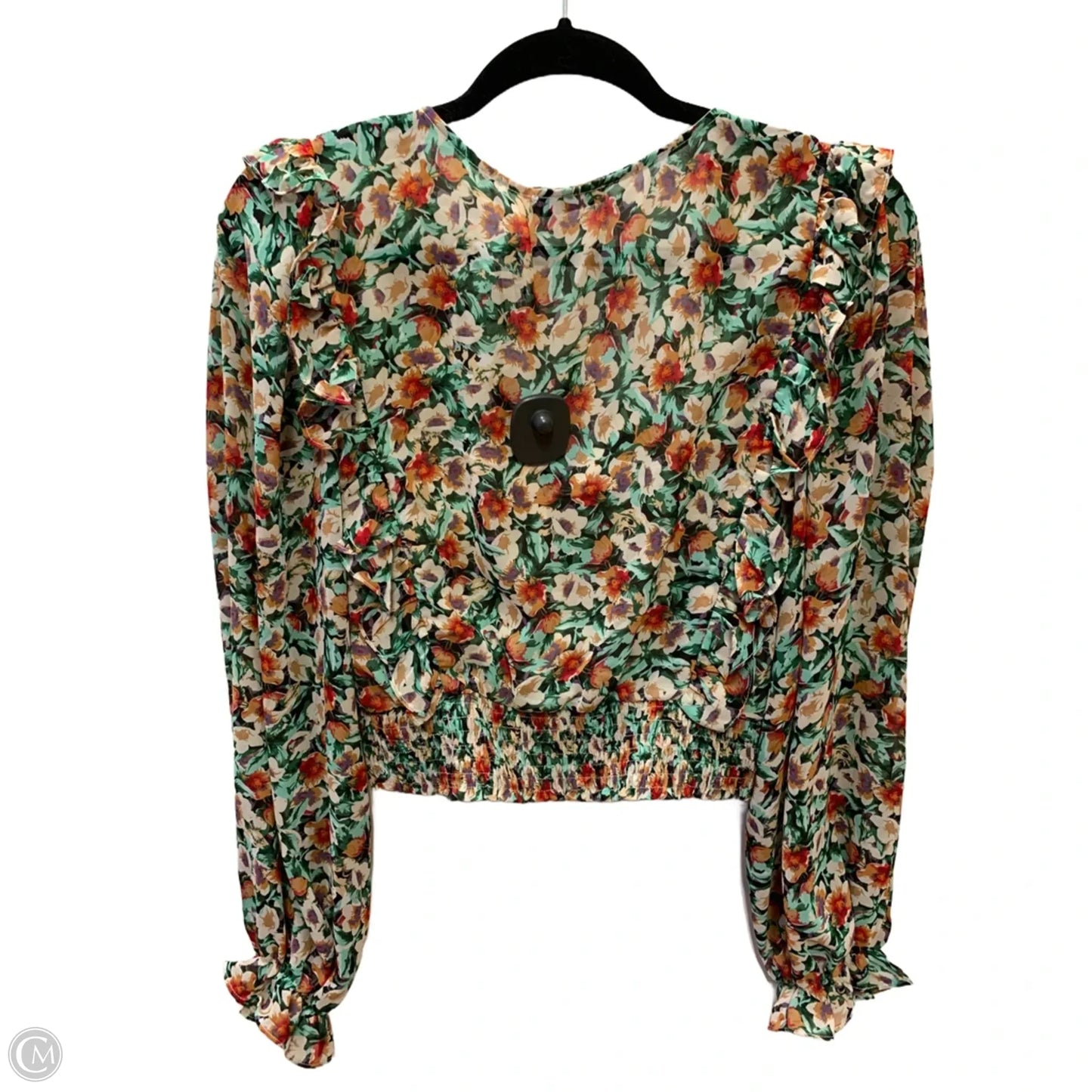 Blouse Long Sleeve By Lush In Floral Print, Size: M