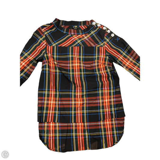 Top Long Sleeve By J. Crew In Plaid Pattern, Size: 0