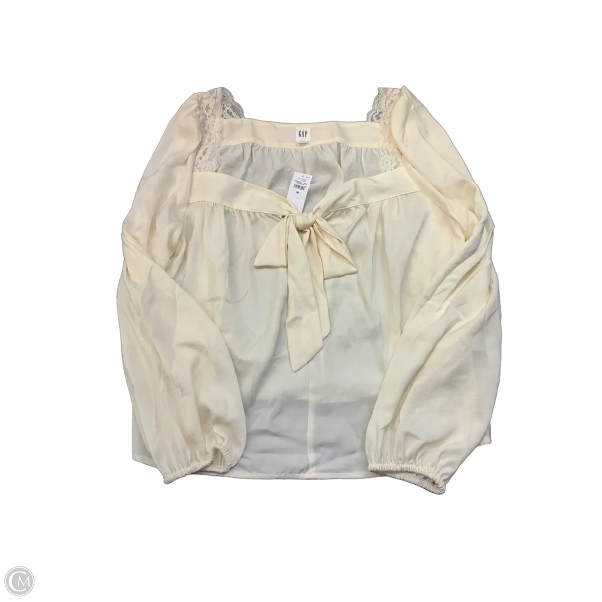 Top Long Sleeve By Gap In Cream, Size: M