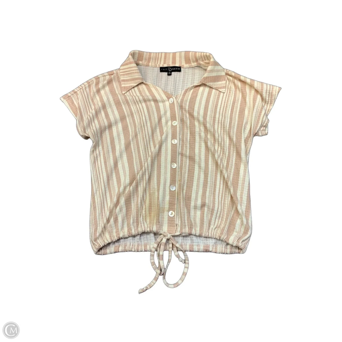 Top Short Sleeve By Fred David In Striped Pattern, Size: M