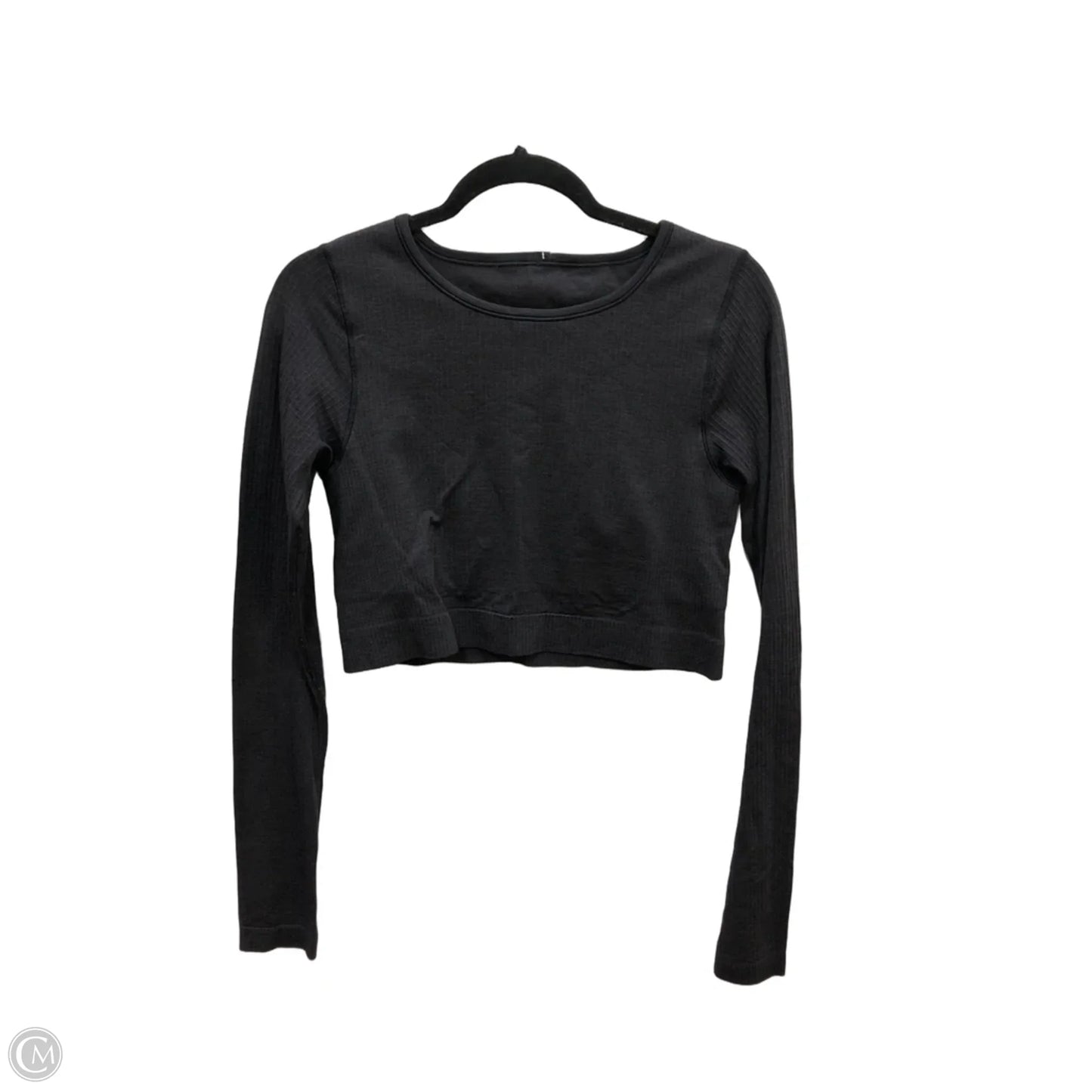Athletic Top Long Sleeve Collar By Lululemon In Black, Size: L