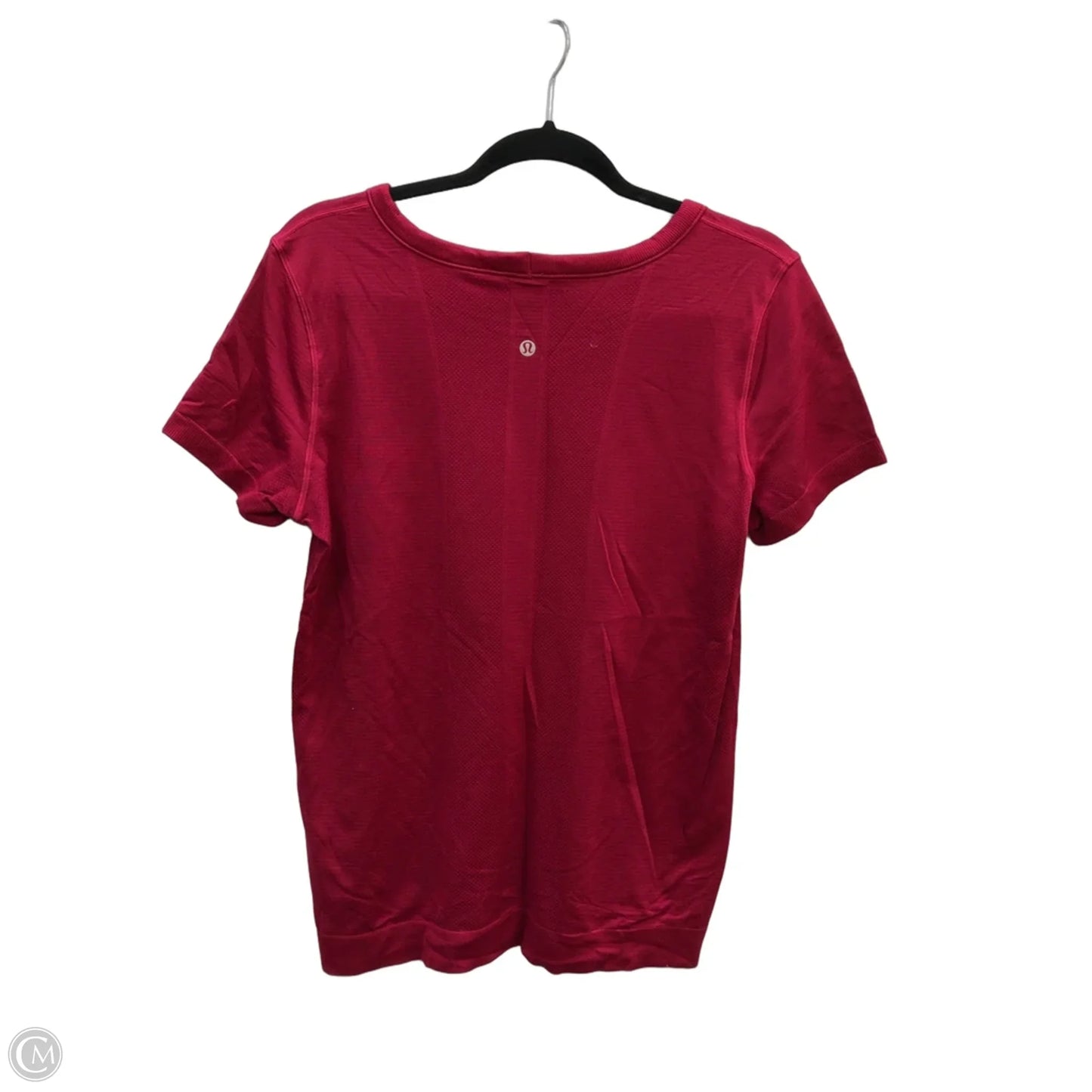 Athletic Top Short Sleeve By Lululemon In Maroon, Size: L