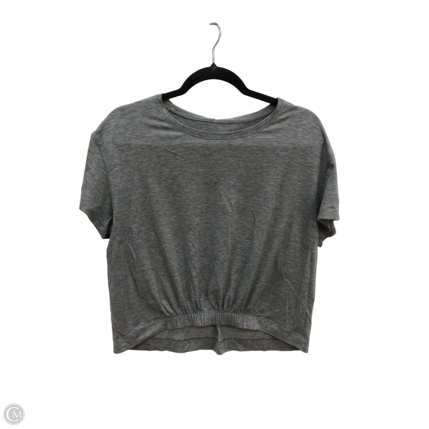 Athletic Top Short Sleeve By Lululemon In Grey, Size: L