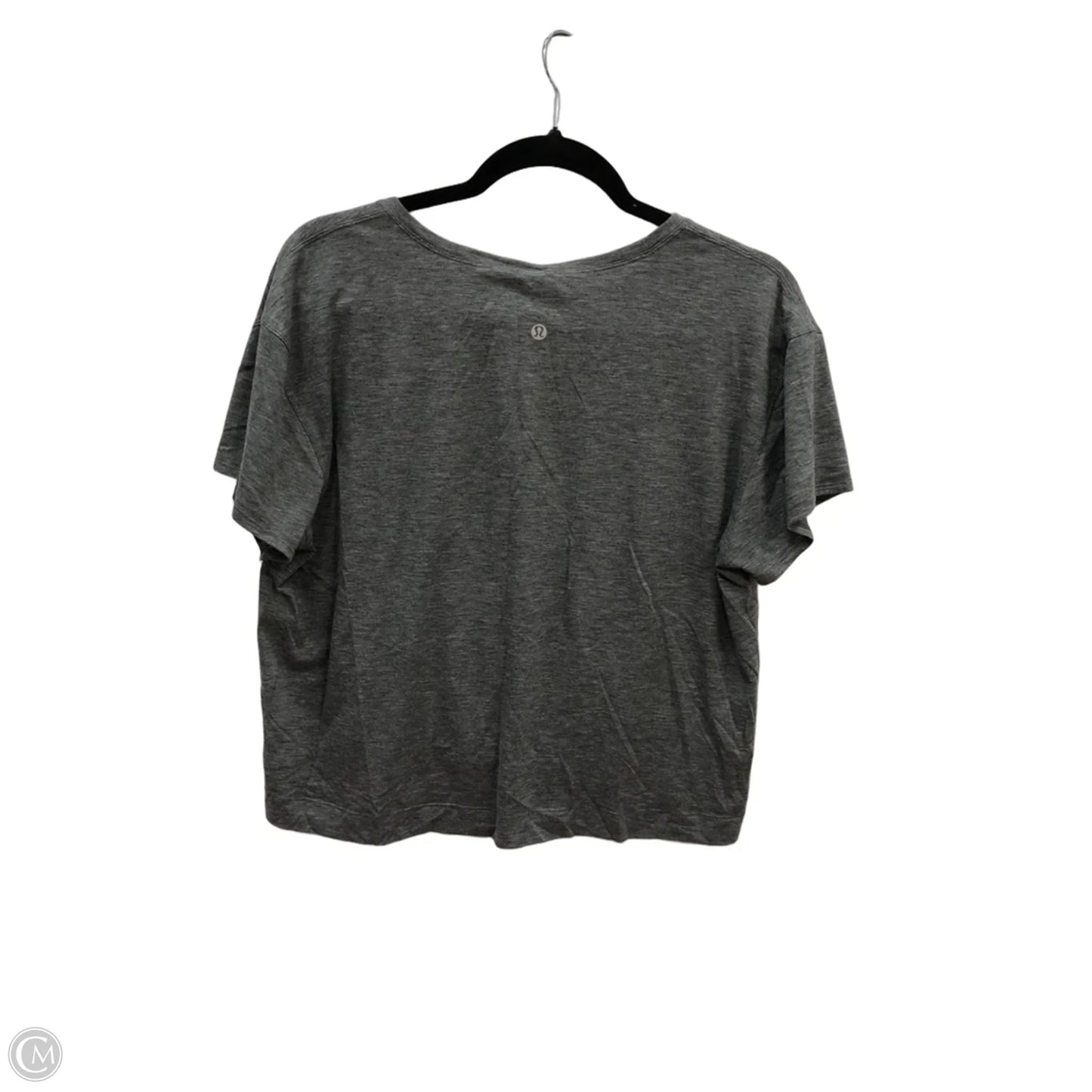 Athletic Top Short Sleeve By Lululemon In Grey, Size: L