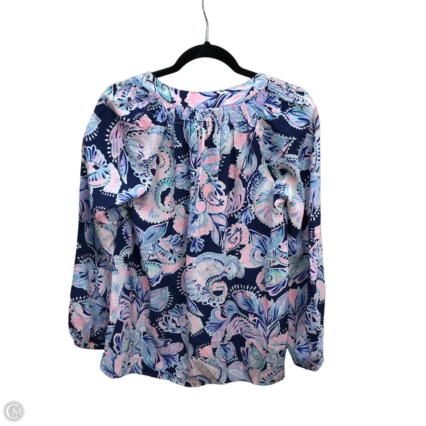 Top Long Sleeve Designer By Lilly Pulitzer In Pink & Purple, Size: Xs