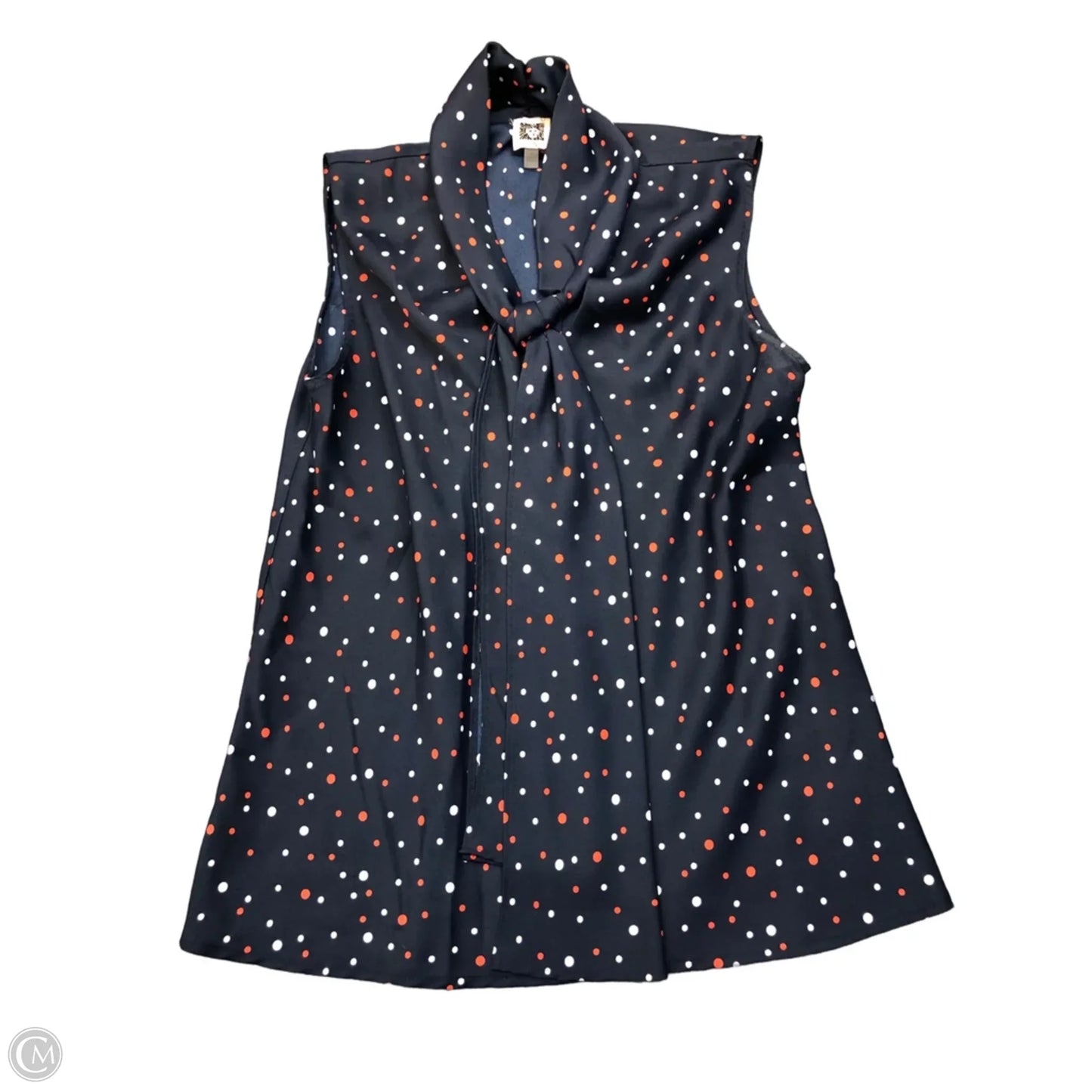Blouse Sleeveless By Anne Klein In Blue & Orange, Size: 10