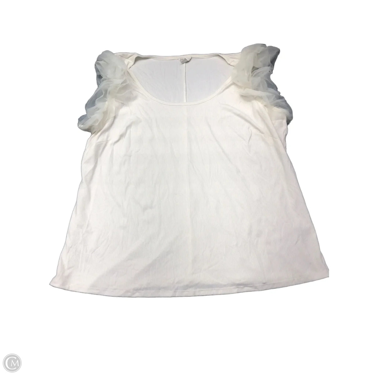 Top Short Sleeve By Cato In White, Size: 3x