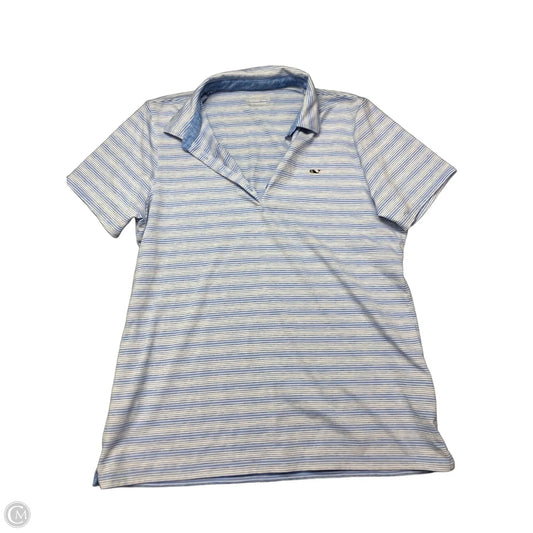 Top Short Sleeve By Vineyard Vines In Blue & White, Size: M