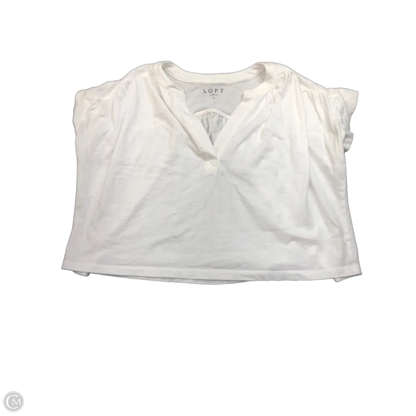 Top Short Sleeve By Loft In White, Size: S