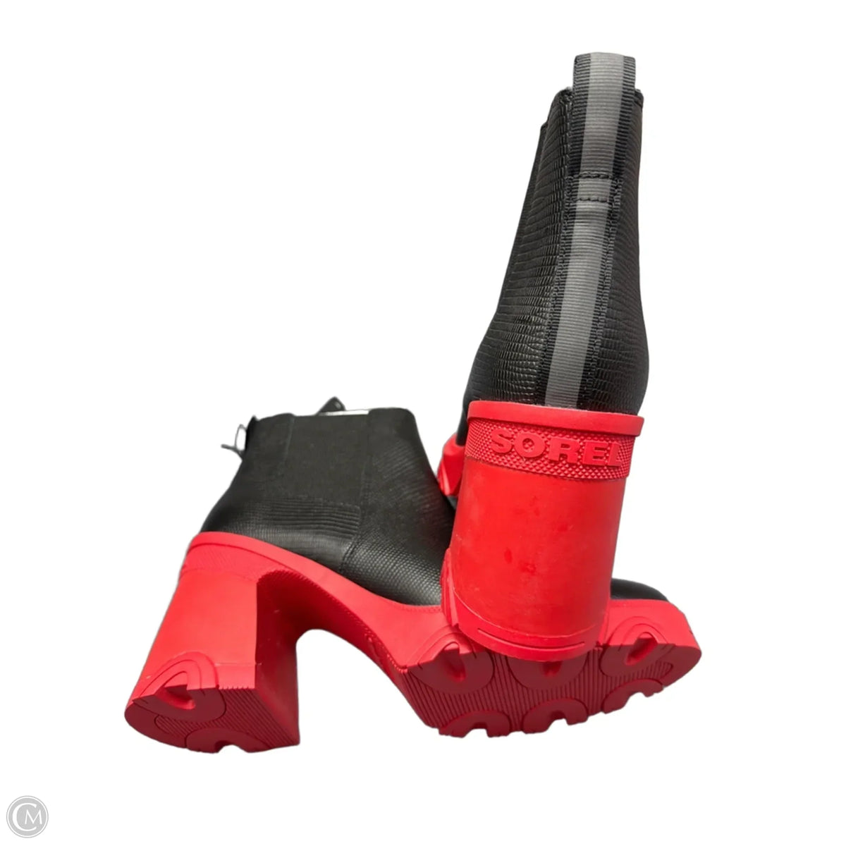 Boots Ankle Heels By Sorel In Black & Red, Size: 11