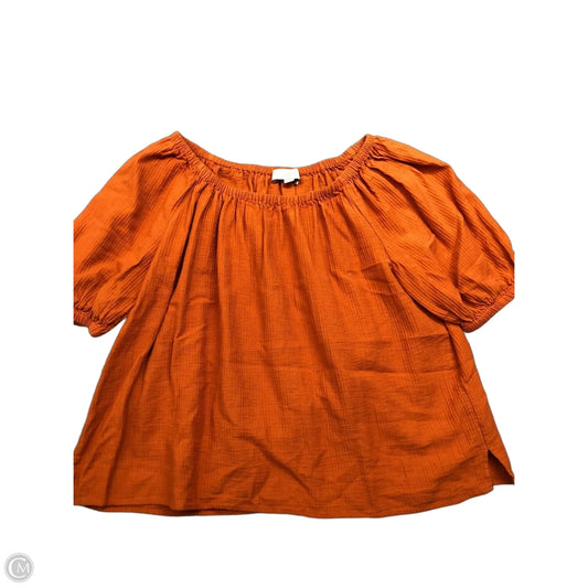 Top Short Sleeve By Loft In Orange, Size: M