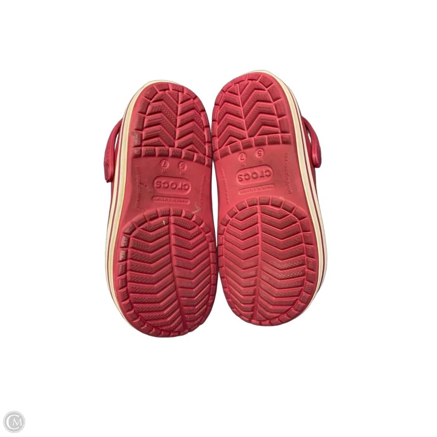 Shoes Flats By Crocs In Red, Size: 7